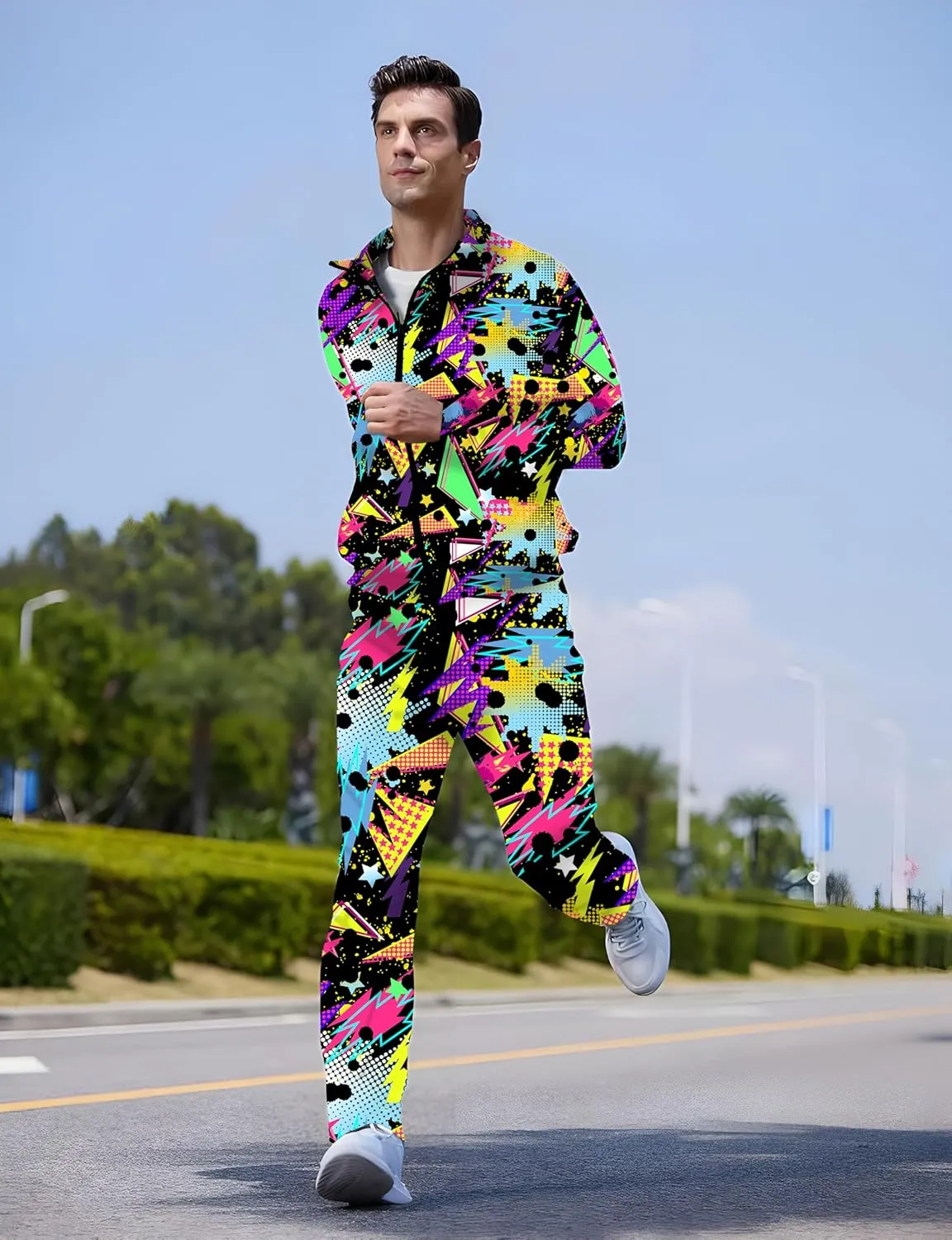 001 80s/90s Outfit for Men, Sweatsuit Set, Tracksuit, 01-S
