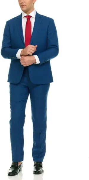 Adam Baker Men's Single Breasted Ultra Slim Fit 2-Piece (Jacket, Trousers) Suit Set