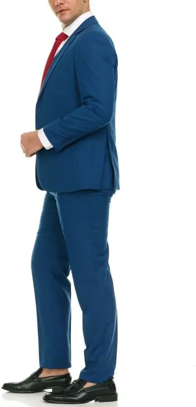Adam Baker Men's Single Breasted Ultra Slim Fit 2-Piece (Jacket, Trousers) Suit Set