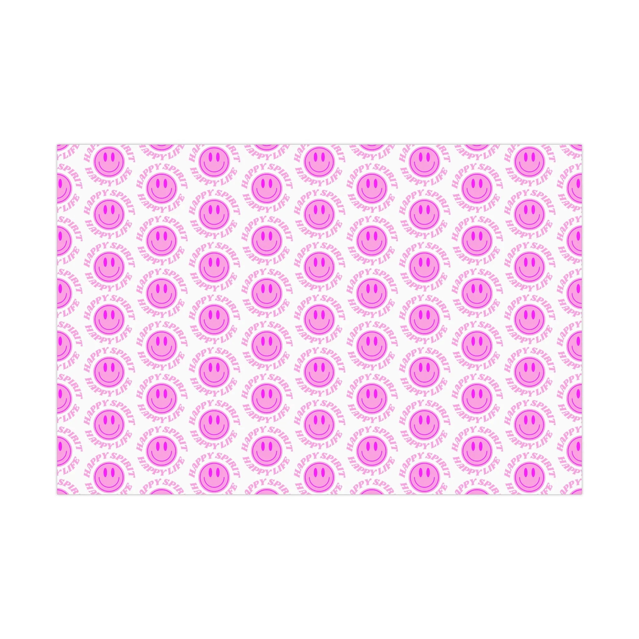Aesthetic Gift Wrap Paper, Pink Smile Face Gift Wrap Paper, Pink Smile Wrapping Paper, Pastel Christmas Paper, Pink Holiday Wrapping Paper