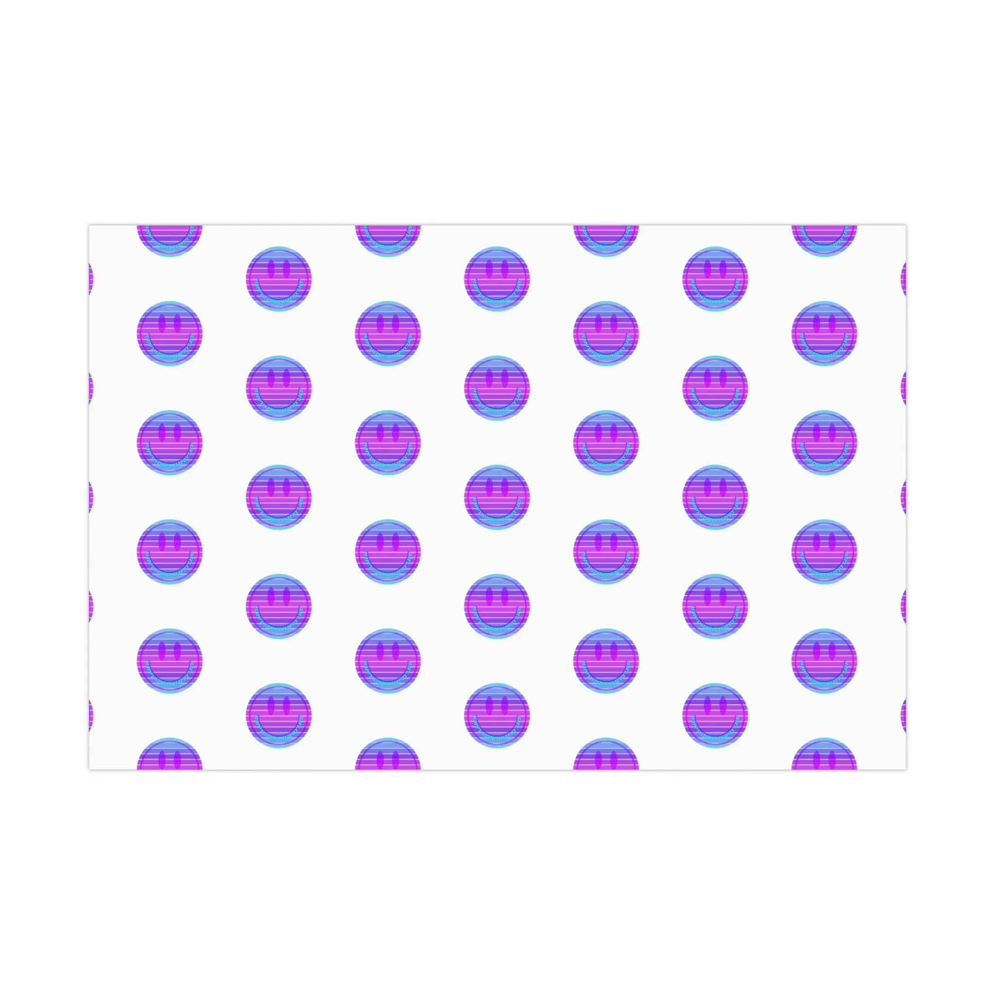 Aesthetic Gift Wrap Paper, Purple Smile Face Gift Wrap Paper, Blue Purple Smile Wrapping Paper, Pastel Christmas Paper, Purple Gift Wrap