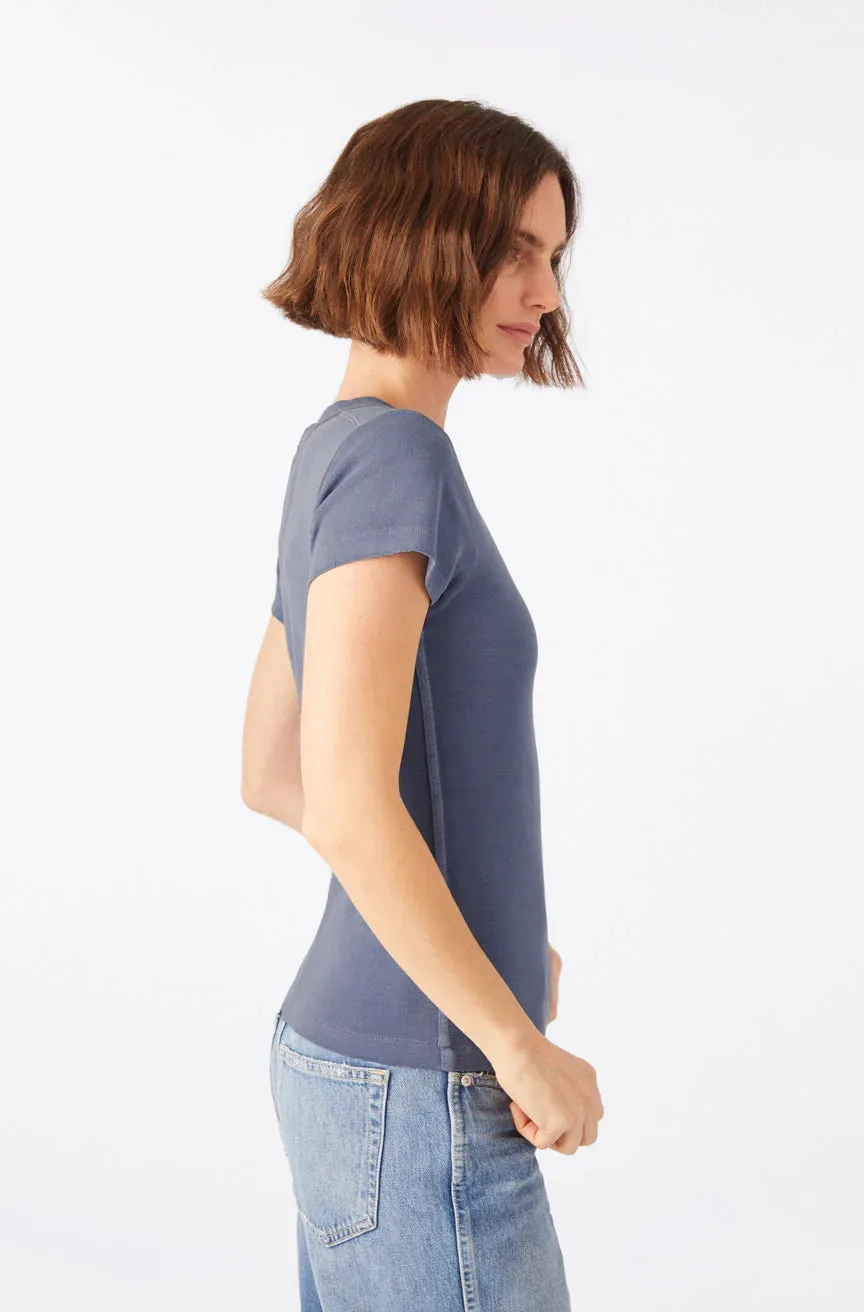 AMO Denim Penny Tee in Dusty Blue