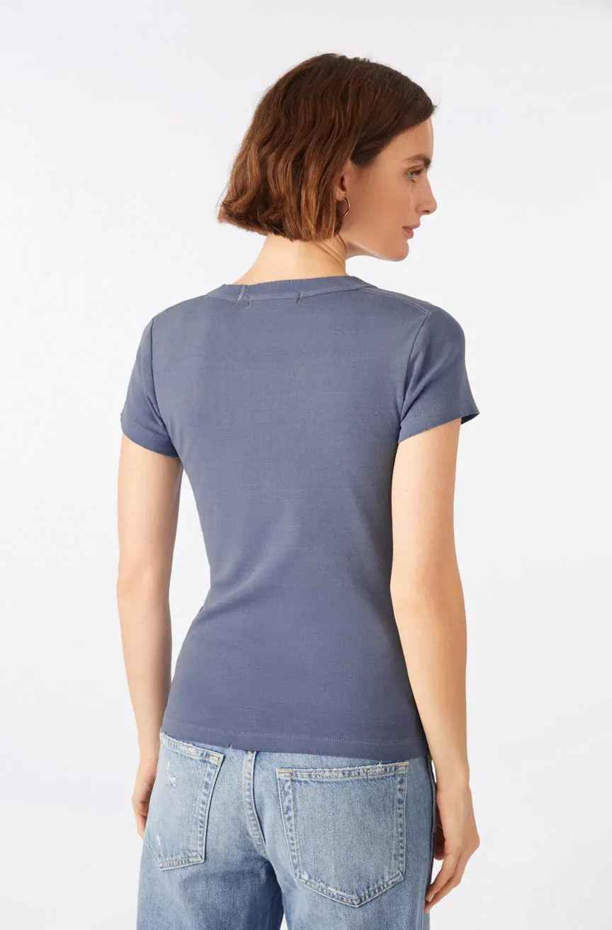AMO Denim Penny Tee in Dusty Blue