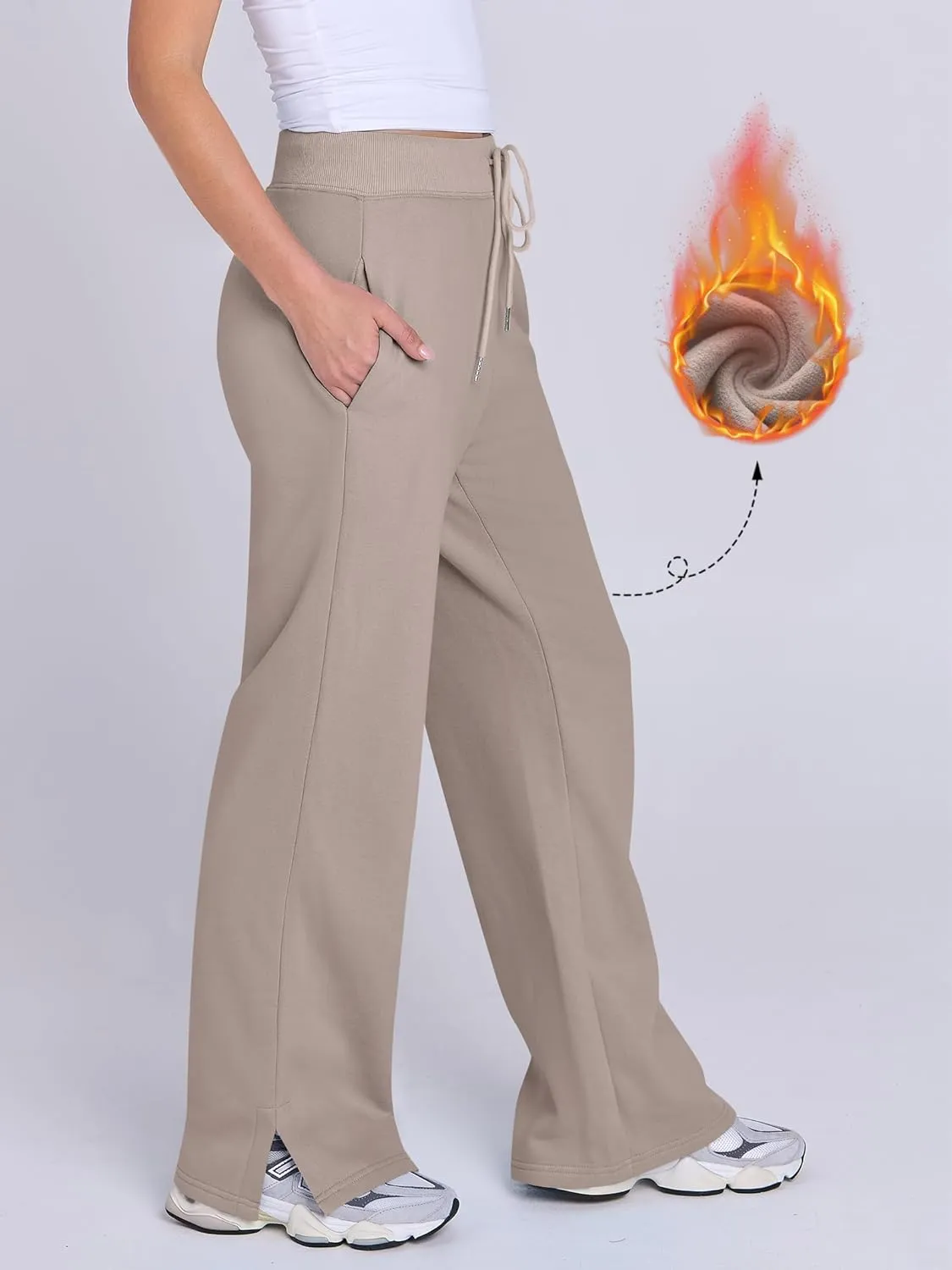 ANRABESS Women's Sweatpants Straight Leg High Waist Casual Drawstring Sweat Pants Workout Athletic Joggers with Pockets