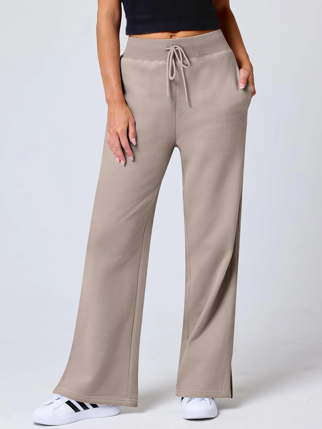 ANRABESS Women's Sweatpants Straight Leg High Waist Casual Drawstring Sweat Pants Workout Athletic Joggers with Pockets