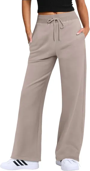 ANRABESS Women's Sweatpants Straight Leg High Waist Casual Drawstring Sweat Pants Workout Athletic Joggers with Pockets