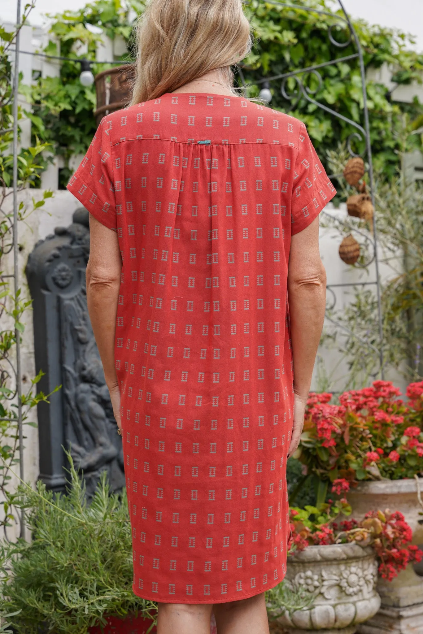 Apricot Knee Length Curve Hem Dress