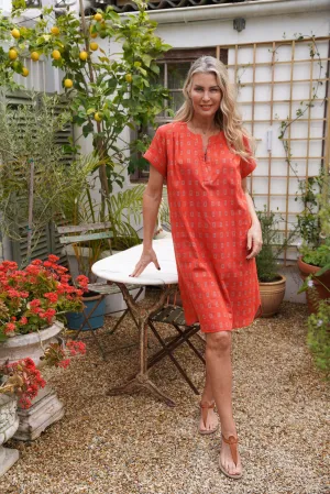 Apricot Knee Length Curve Hem Dress