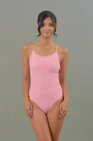 Arabella One Piece in Pink Tourmaline Gingham