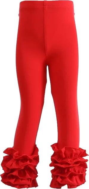 Ashken Baby Girls'Ruffle Pants Toddlers Little Girls Leggings 6 Months-8T