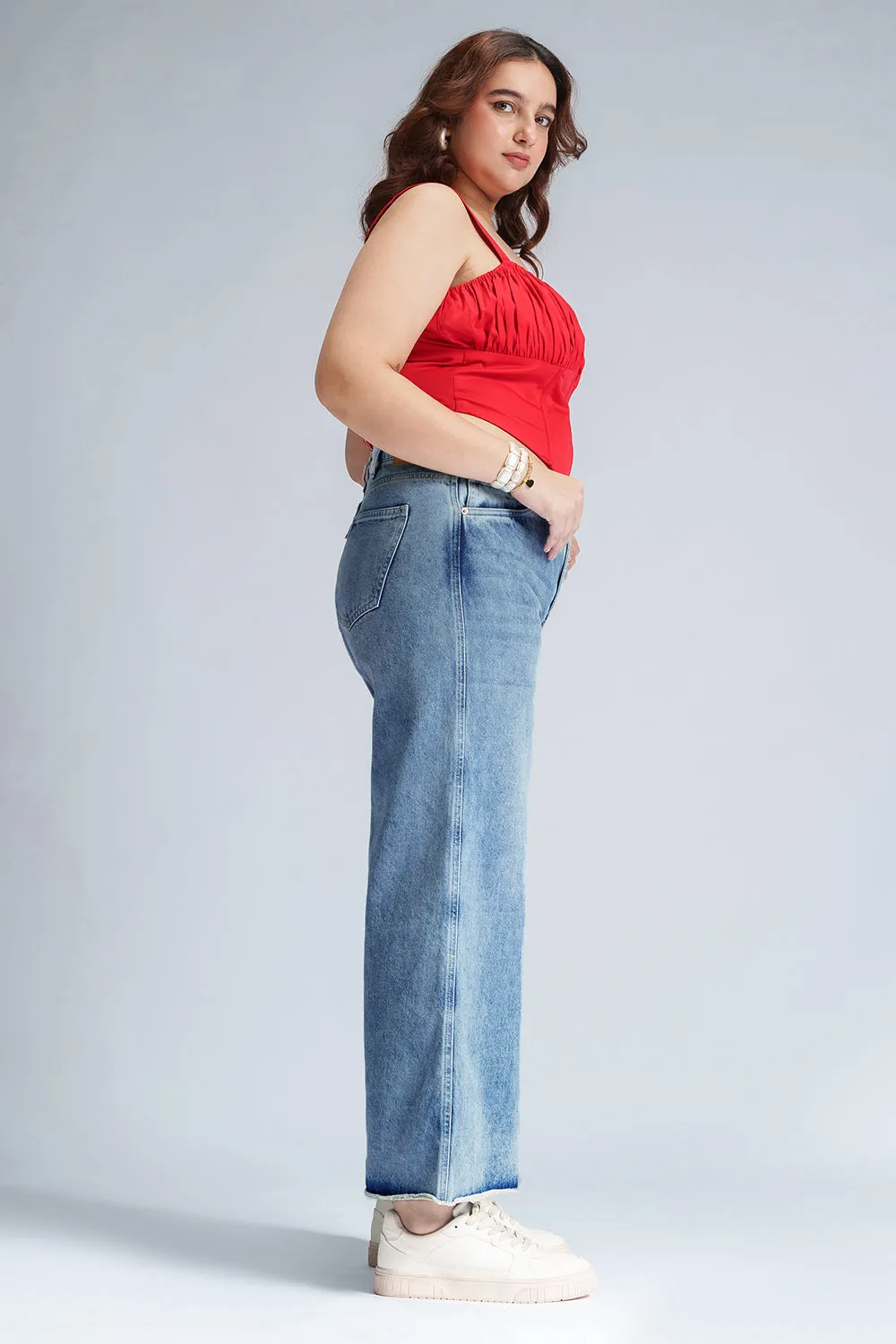 Blue Sparkle Curve Flare Fit Jeans