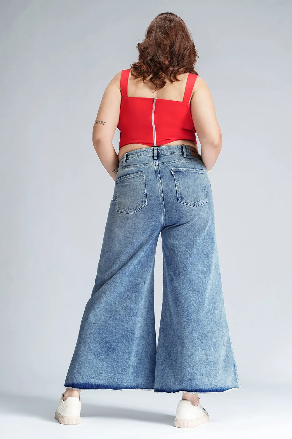 Blue Sparkle Curve Flare Fit Jeans