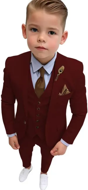 Boys Suit Slim Fit Toddler Suit for Boys Single Breasted Kids Tuxedo Suit for Wedding Suit Set