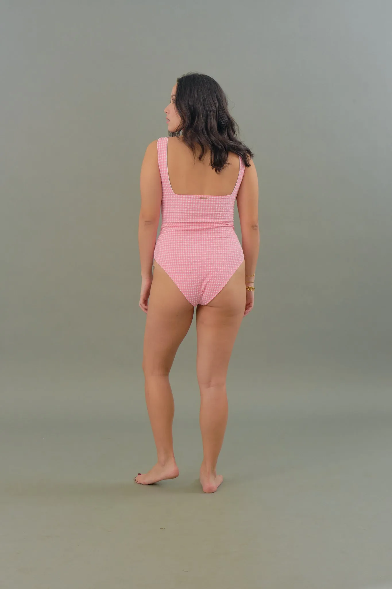 Brigitte One Piece in Pink Tourmaline Gingham