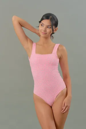 Brigitte One Piece in Pink Tourmaline Gingham