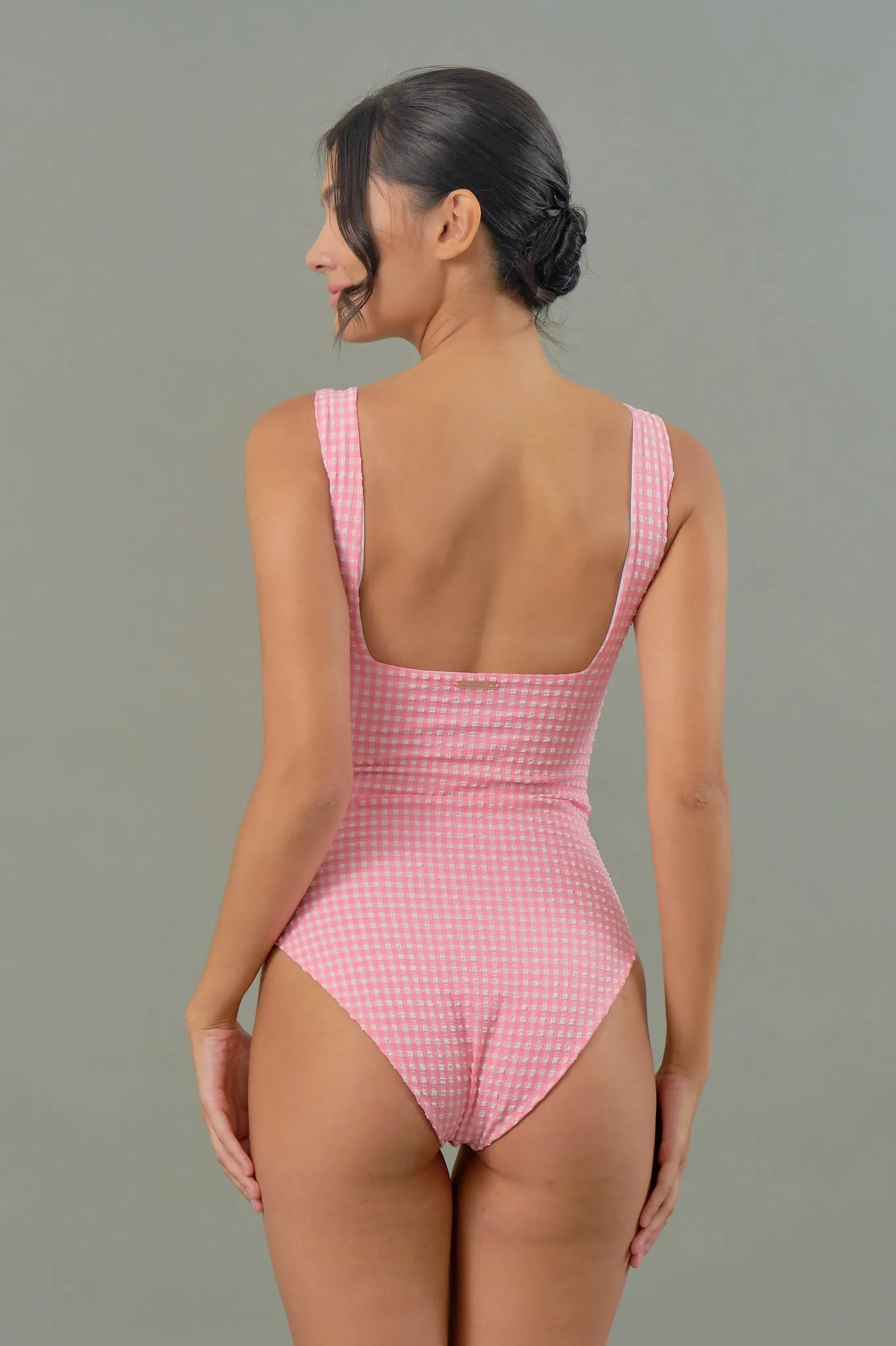 Brigitte One Piece in Pink Tourmaline Gingham