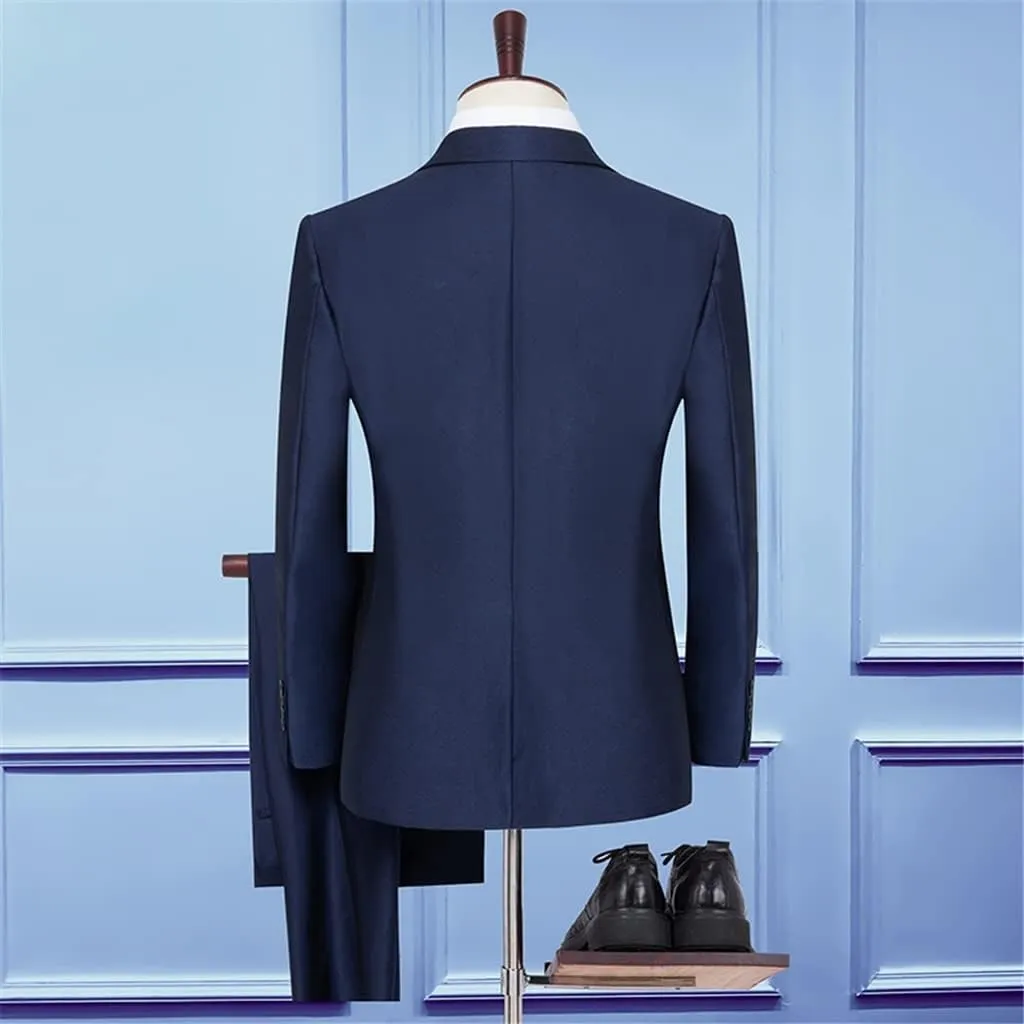 CSCDD (Suit Jacket   Pants) Men's British Business Casual Wedding Gentleman Suit Two-Piece Set(4XL (EUR XL))