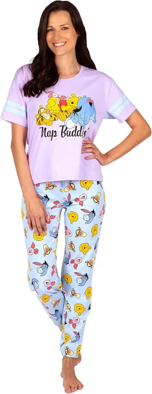 Disney Women's Pajama 2 piece Set, includes Tee and Sleep Pants