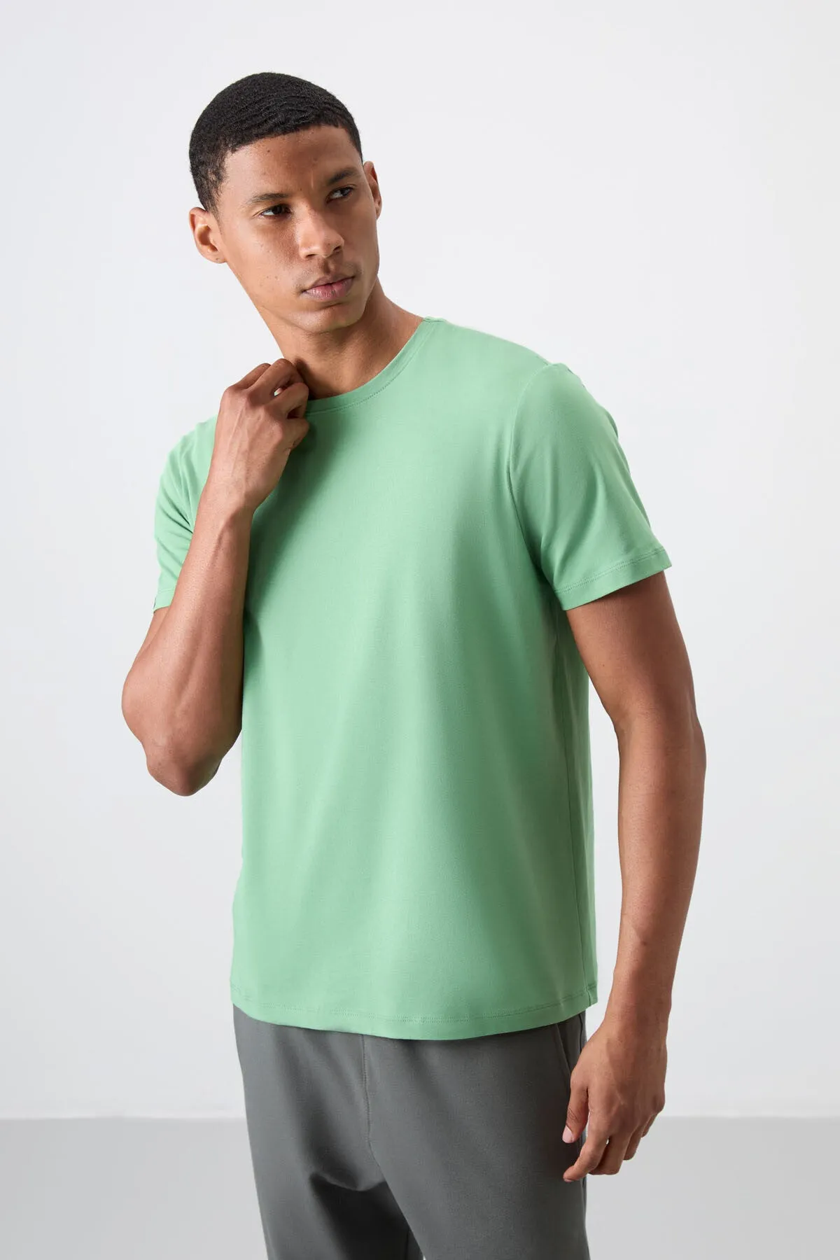 erkek basic kisa kol standart kalip o yaka t-shirt - 87911