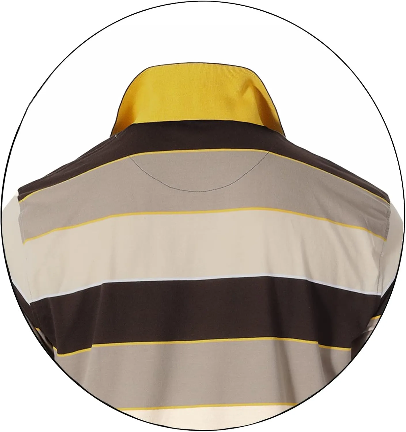 Gioberti Mens Slim Fit Wide Striped Polo Shirt with Pocket - Contrasting Collar Short Sleeve Yarn Dye