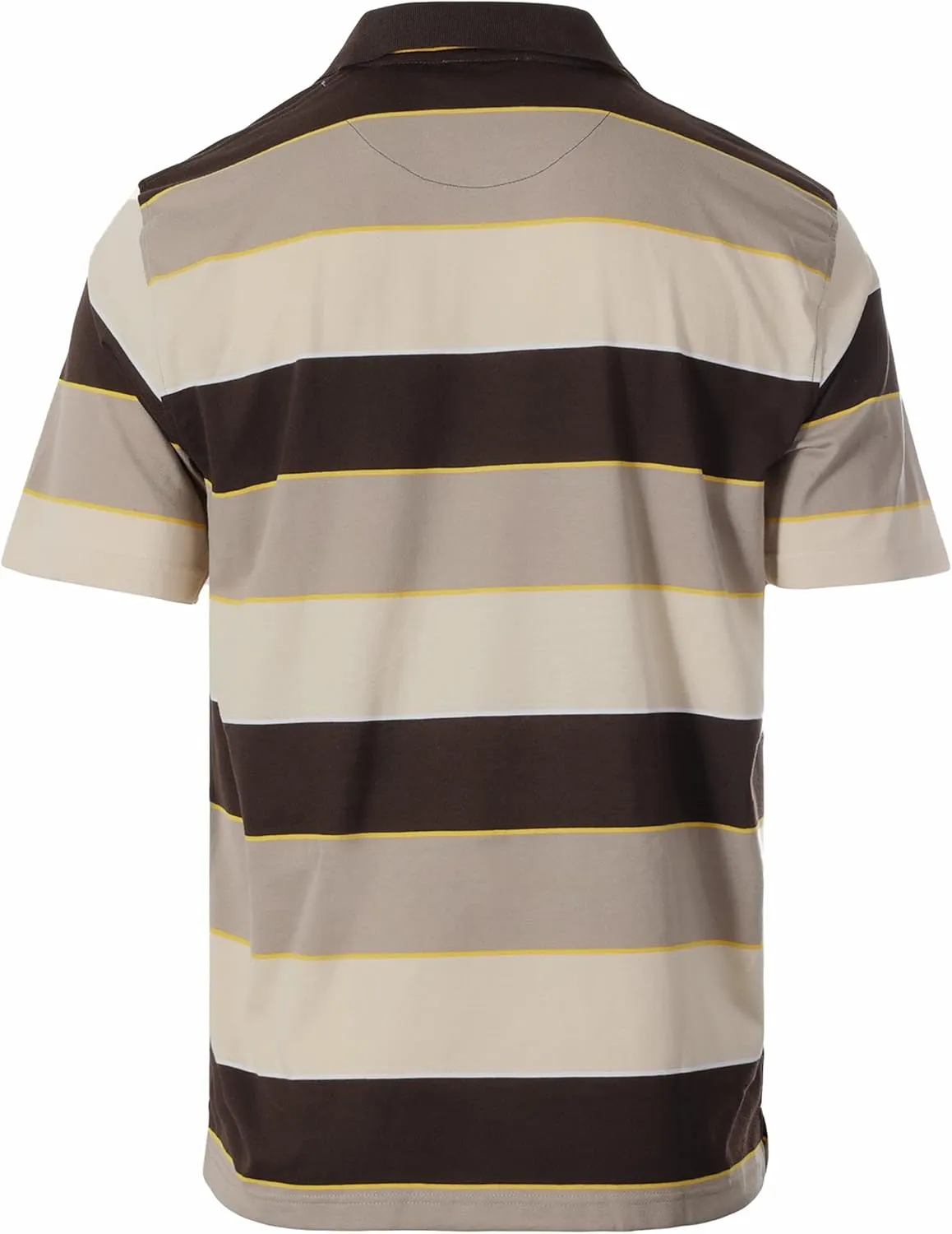 Gioberti Mens Slim Fit Wide Striped Polo Shirt with Pocket - Contrasting Collar Short Sleeve Yarn Dye
