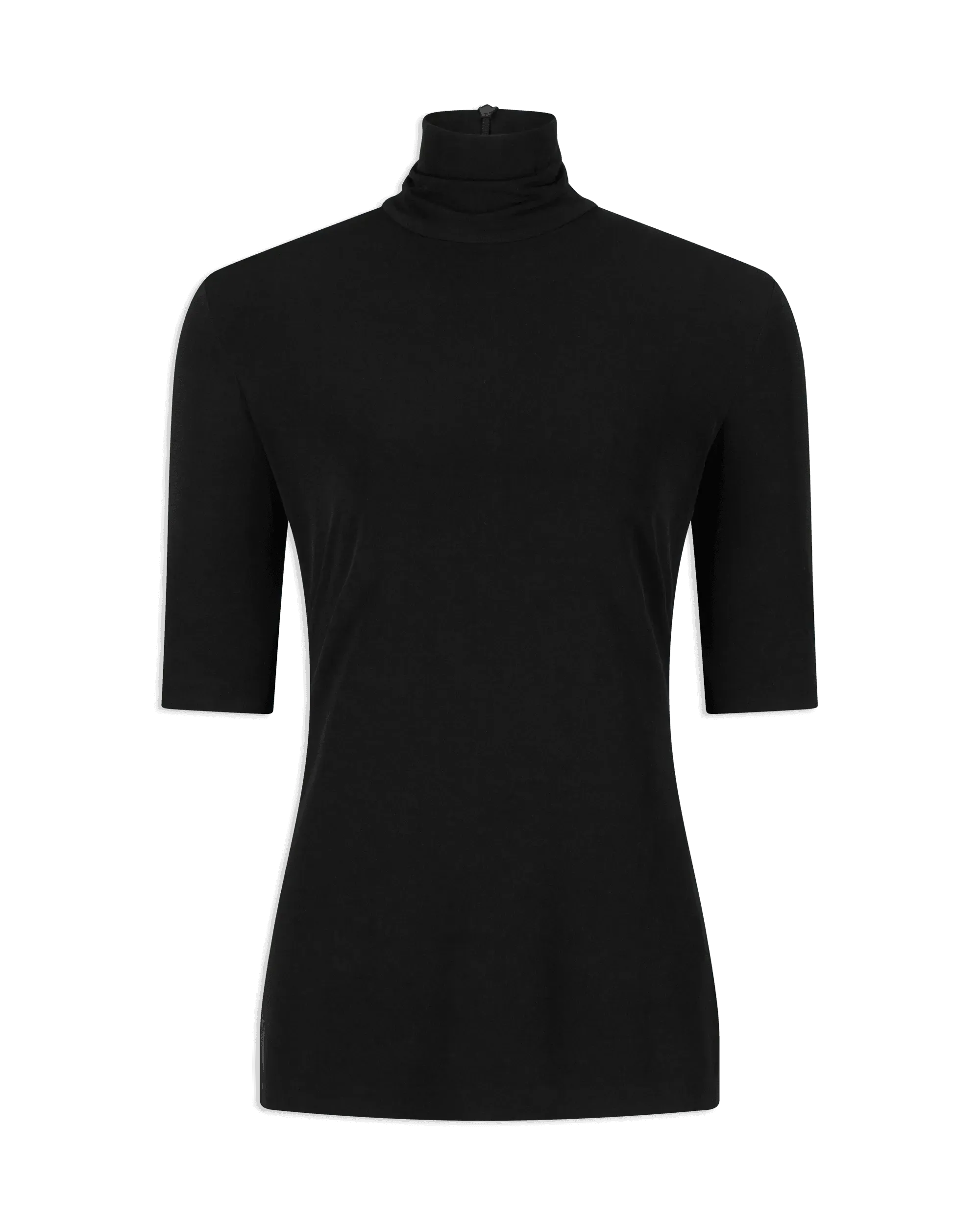Half Sleeve Fitted Turtleneck Top