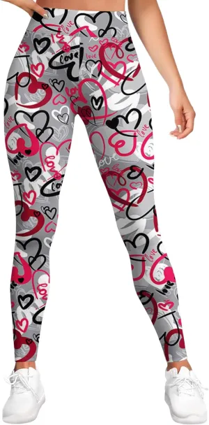 High Waisted Print Leggings for Women Gym Funny Womens Yoga Pants