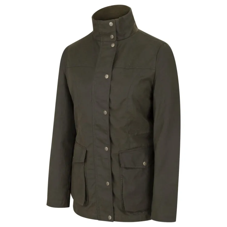 Hoggs of Fife Ladies Caledonia Waxed Waterproof Jacket - Antique Olive