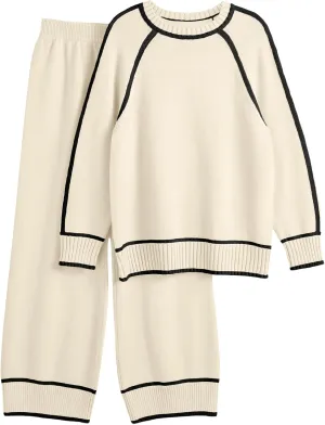LILLUSORY 2 Piece Knit Lounge Set Womens Matching Sweater Sets