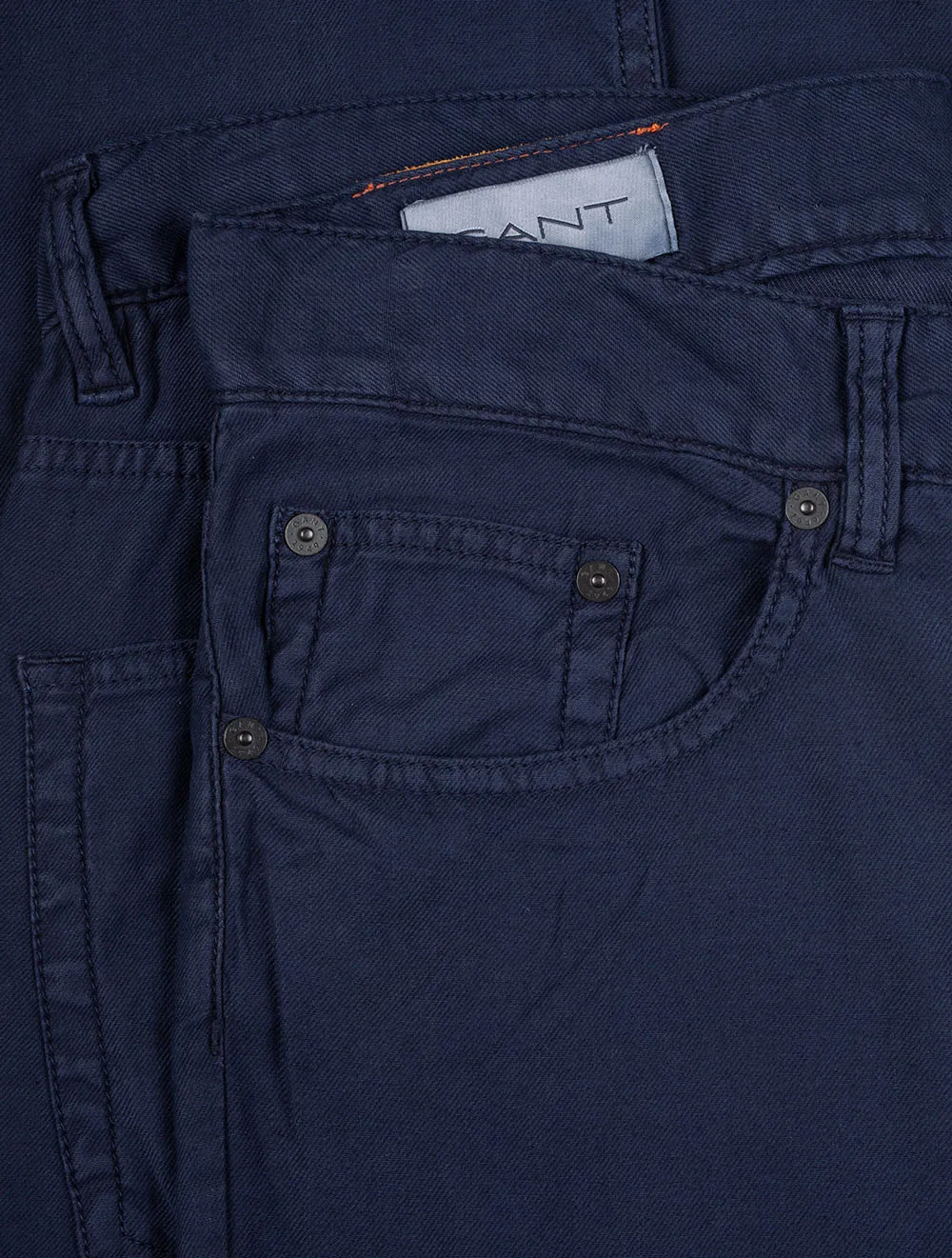 Linen Cotton Slim Jeans Marine
