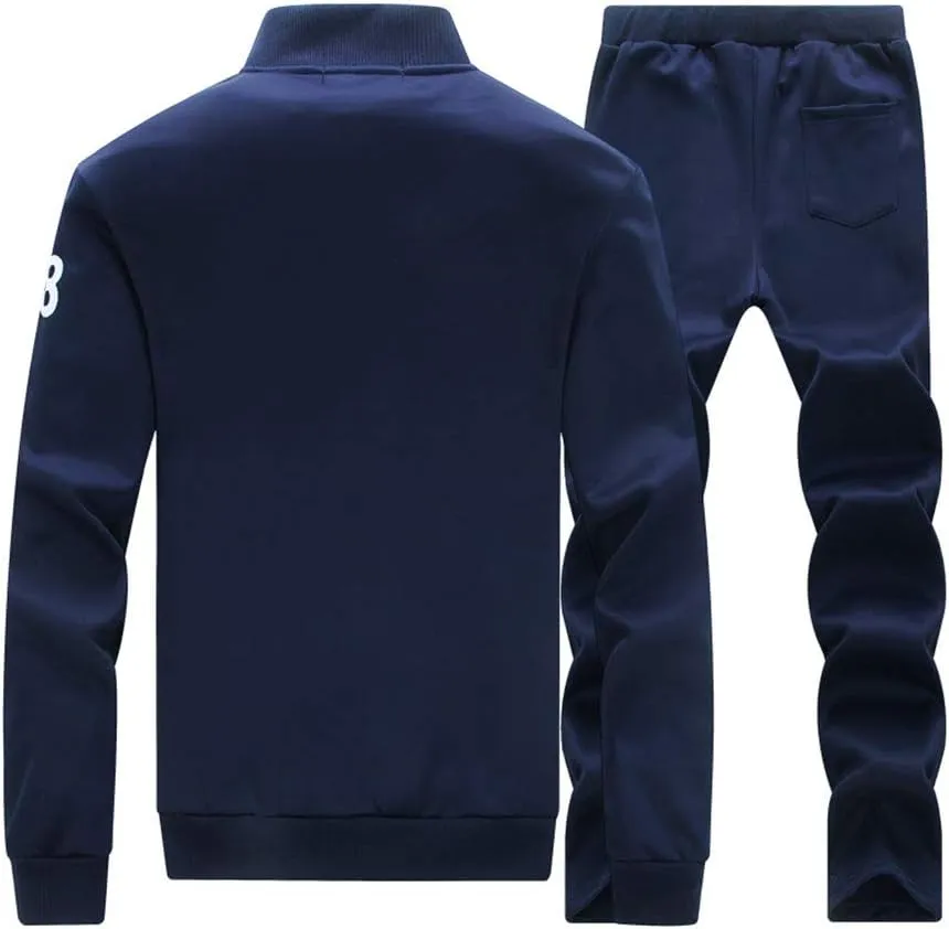 Men's 2 Piece Outfits Casual Track Suit Jacket  Pants Jogger Set