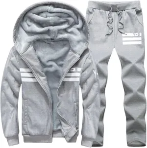 Men's 2 Piece Outfits Casual Track Suit Jacket  Pants Jogger Set
