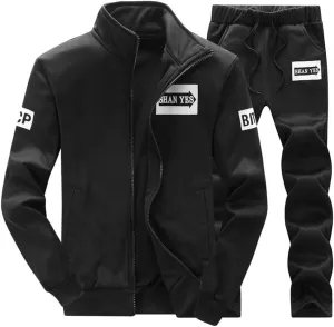 Men's 2 Piece Outfits Casual Track Suit Jacket  Pants Jogger Set