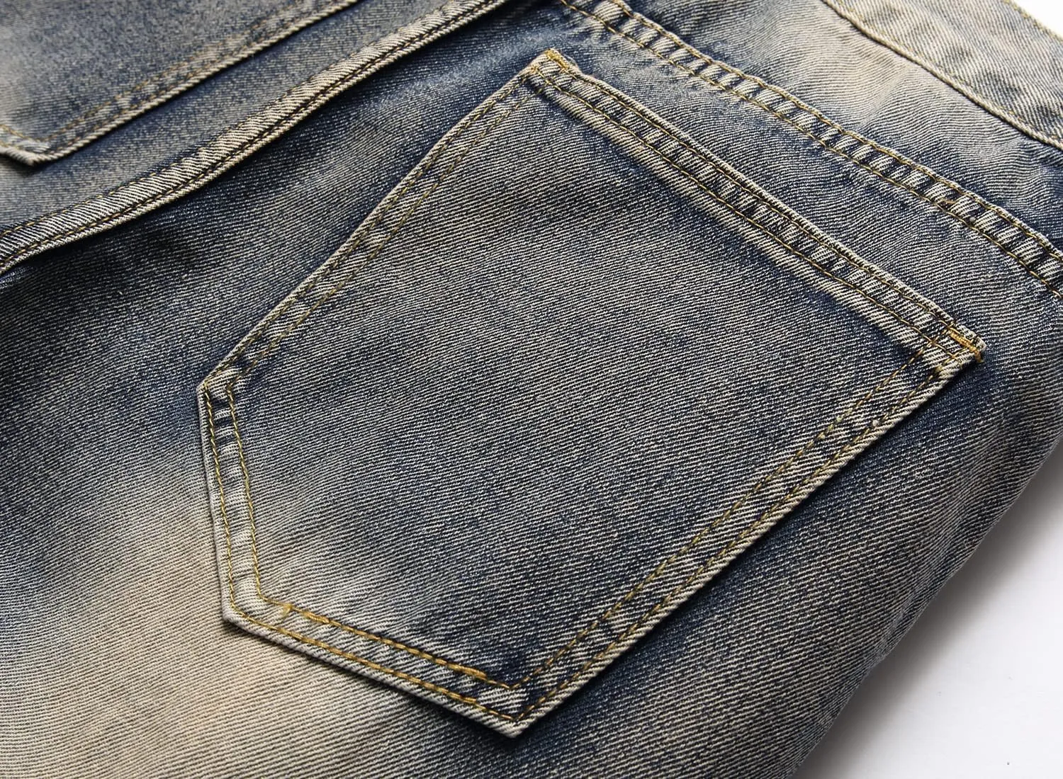 Men's Jeans Slim Fit Ripped Straight Leg Distressed Fashion Denim Pants