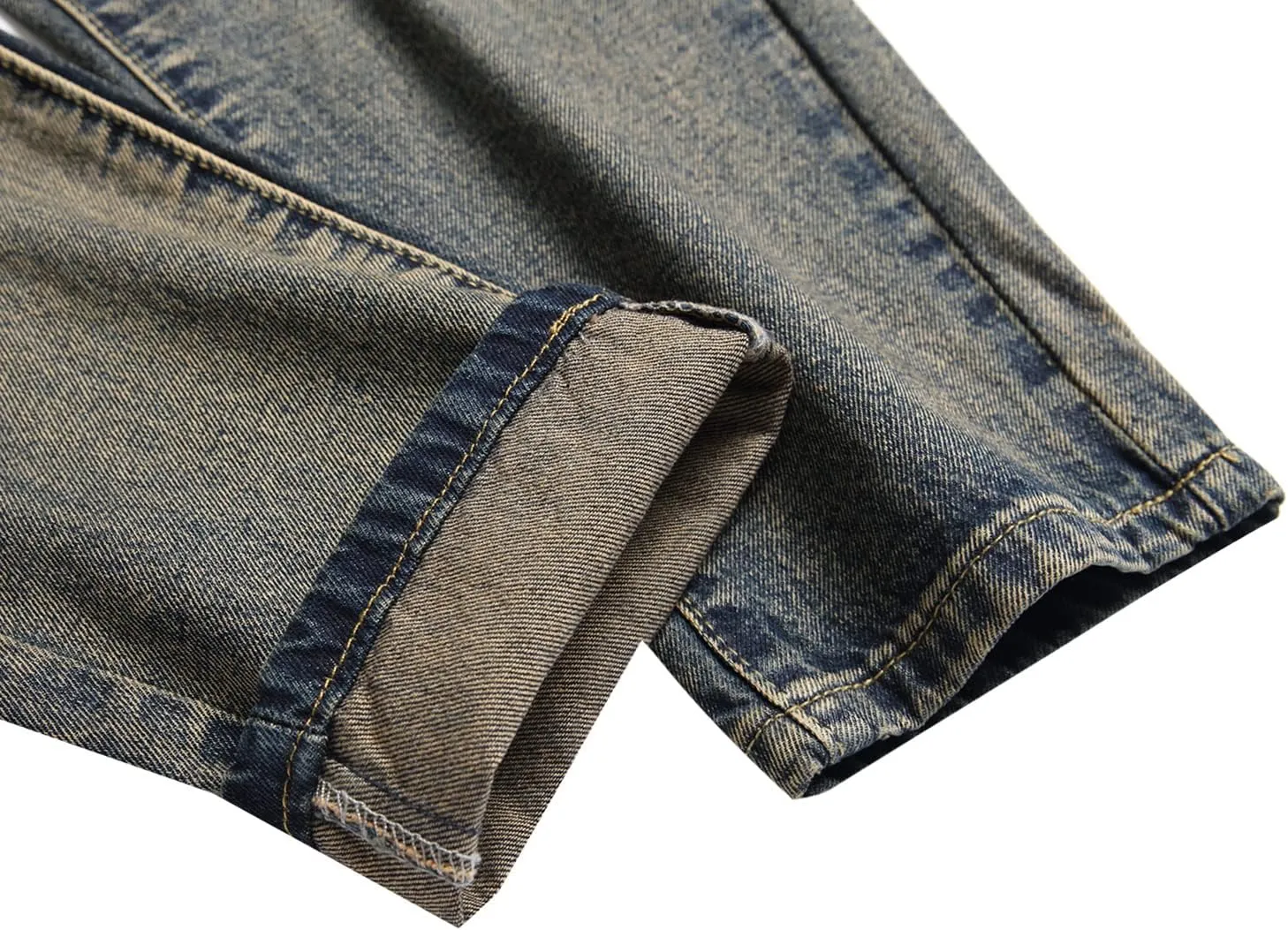 Men's Ripped Jeans,Slim Fit Distressed Straight Leg Fashion Denim Pants