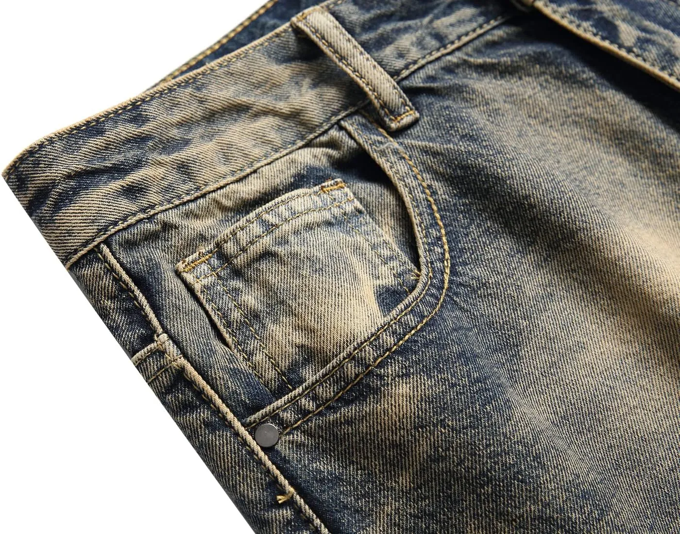 Men's Ripped Jeans,Slim Fit Distressed Straight Leg Fashion Denim Pants