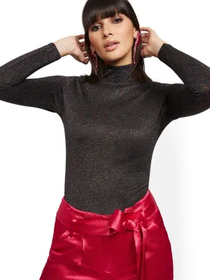 Multicolor Metallic Turtleneck Top