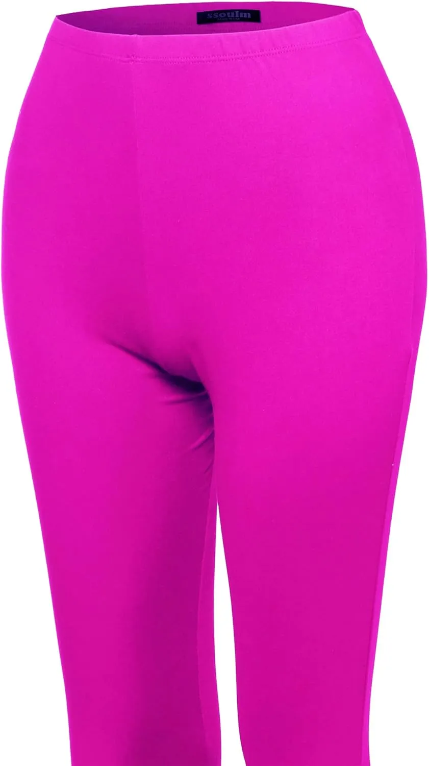 SSOULM Women's Stretchy Wide Leg High Waist Bell Bottom Flare Pants with Plus Size