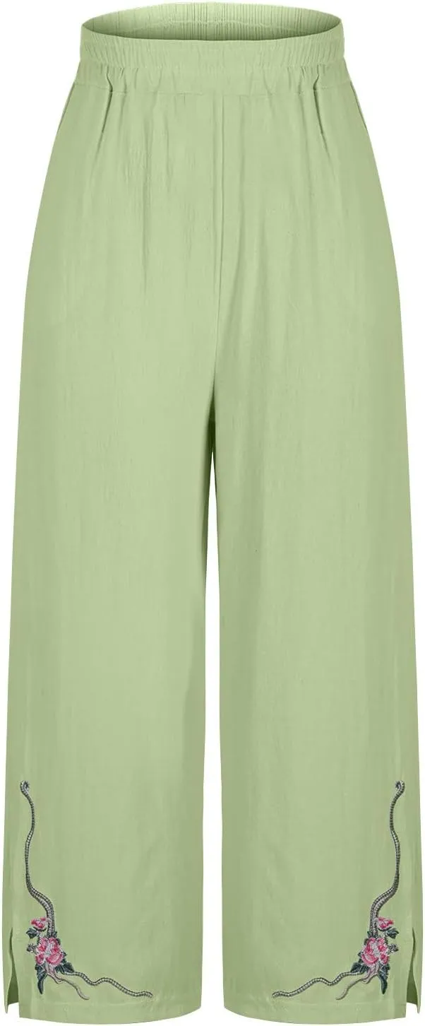 Trendy Pants for Women,Wwomens Casual Summer 2025 Drawstring Elastic High Waist Pant Comfy Side Pleated Trouser