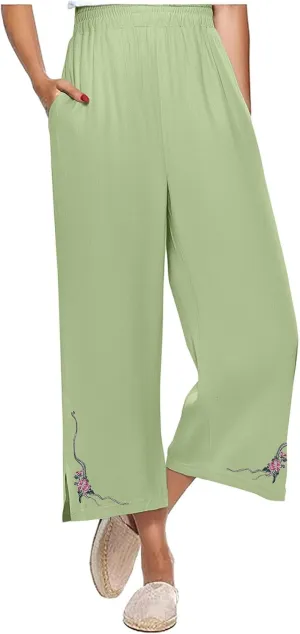 Trendy Pants for Women,Wwomens Casual Summer 2025 Drawstring Elastic High Waist Pant Comfy Side Pleated Trouser