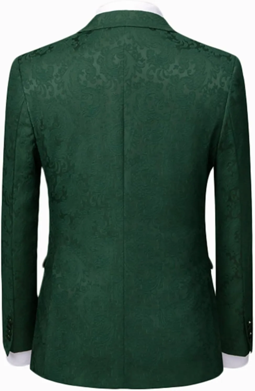 Wemaliyzd Men's 2 Piece Wedding Suit Double Breasted Paisley Pattern Blazer Pants