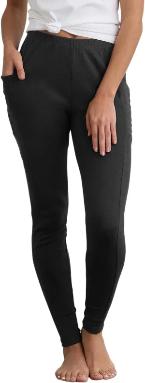 Women's 100% Organic Pima Cotton Leggings Pants with Pocket - 30" Inseam
