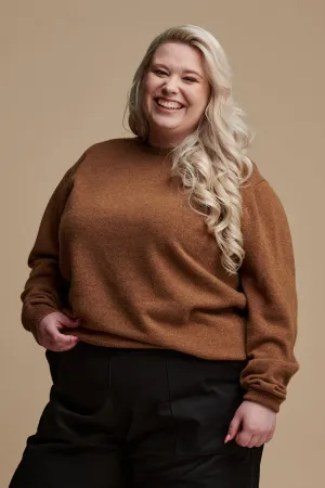 Women's Lambswool Crew Neck - Dark Camel
